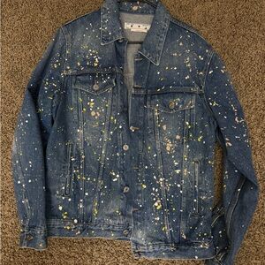 Authentic Off-White Artistic Splatter Denim Jacket